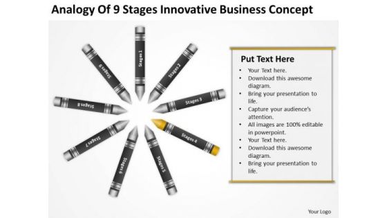 Business Process Flowchart Examples Of 9 Stages Innovative Concept PowerPoint Slides