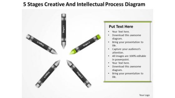 Business Process Flowchart Stages Creative And Intellectual Diagram PowerPoint Slides
