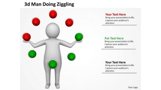 Business Process Management Diagram 3d Doing Ziggling PowerPoint Slides