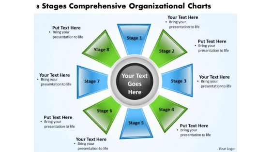Business Process Management Diagram 8 Stages Comprehensive Organizational Charts PowerPoint Slides