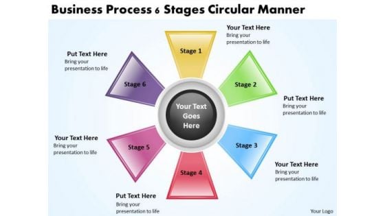 Business Process Management Diagram Download 6 Stages Circular Manner PowerPoint Slides