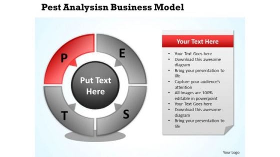 Business Process Management Diagram Pest Analysis Model PowerPoint Slides