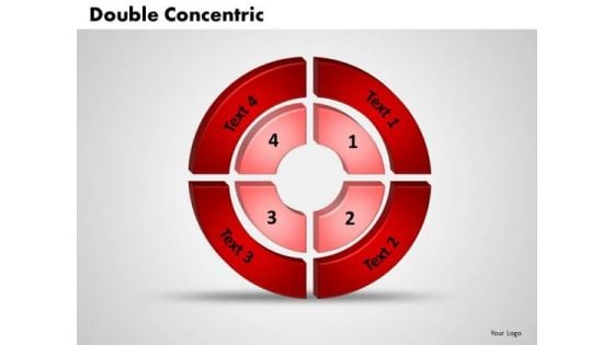 Business Process PowerPoint Templates Business 3d Double Concentric Rings Pieces Ppt Slides