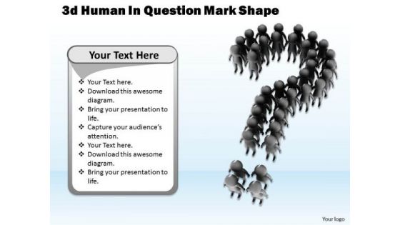 Business Process Strategy 3d Human Question Mark Shape Concept Statement