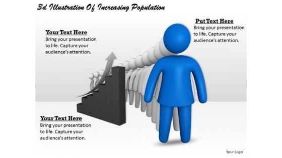 Business Process Strategy 3d Illustration Of Increasing Population Character Models