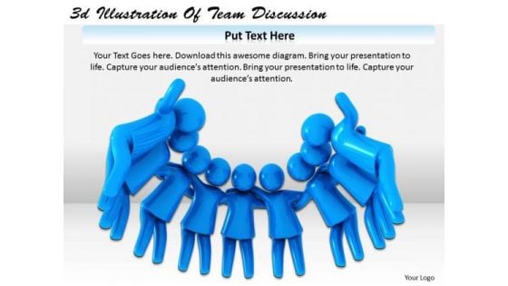 Business Process Strategy 3d Illustration Of Team Discussion Character Models