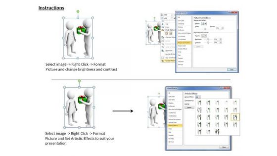 Business Process Strategy 3d Man Giving Gift Adaptable Concepts