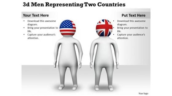 Business Process Strategy 3d Men Representing Two Countries Basic Concepts Business Process Strategy 3d Men Representing Two Countries Basic Concepts