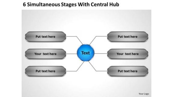 Business Process Strategy 6 Simultaneous Stages With Central Hub Management