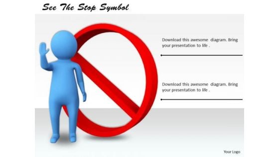 Business Process Strategy See The Stop Symbol 3d Characters