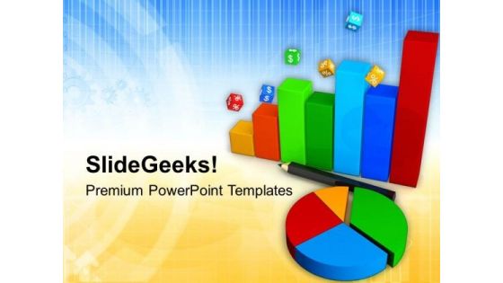 Business Progress Graph And Pie Chart PowerPoint Templates Ppt Backgrounds For Slides 0813