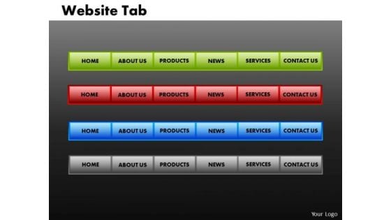 Business Signs PowerPoint Templates Business Website Tab Ppt Slides