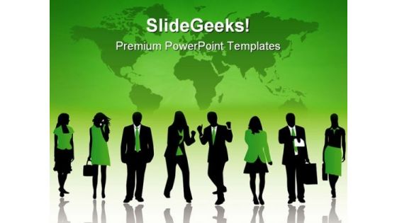 Business Silhouettes Global PowerPoint Templates And PowerPoint Backgrounds 0711