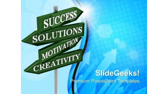 Business Solutions Road Signs Success PowerPoint Templates And PowerPoint Themes 0712