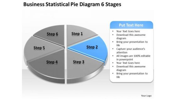 Business Statistical Pie Diagram 6 Stages Plan Consulting PowerPoint Slides