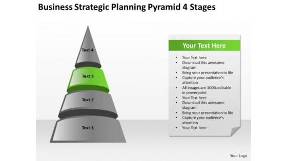 Business Strategic Planning Pyramid 4 Stages Ppt Help PowerPoint Slides