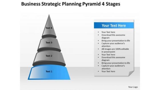 Business Strategic Planning Pyramid 4 Stages Ppt Online Software PowerPoint Slides