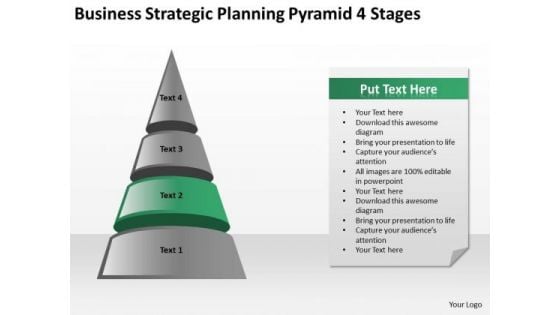 Business Strategic Planning Pyramid 4 Stages Ppt PowerPoint Templates