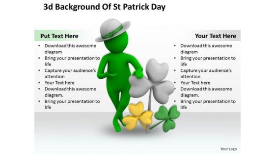 Business Strategy 3d Background Of Patrick Day Concepts