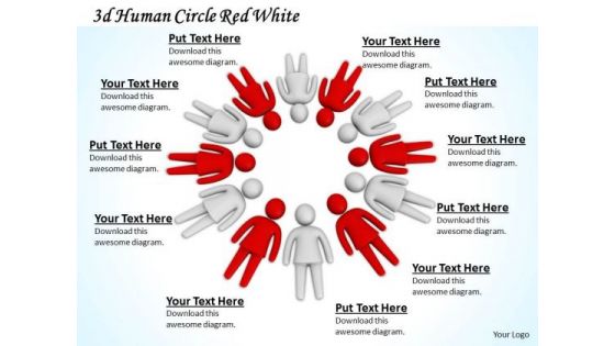 Business Strategy 3d Human Circle Red White Character Modeling