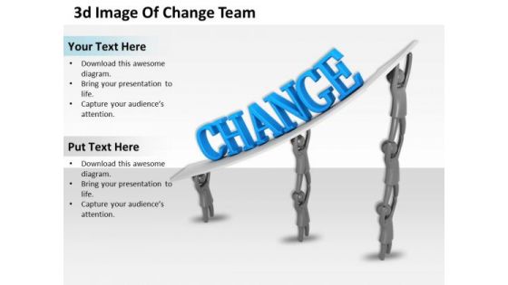 Business Strategy 3d Image Of Change Team Characters Business Strategy 3d Image Of Change Team Characters