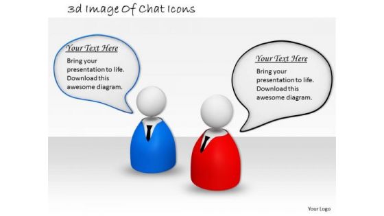 Business Strategy 3d Image Of Chat Icons Characters