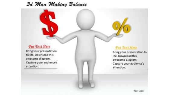Business Strategy 3d Man Making Balance Basic Concepts