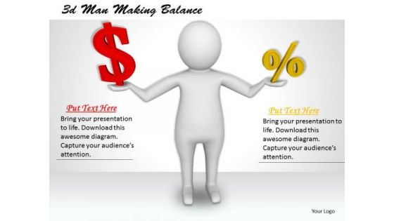 Business Strategy 3d Man Making Balance Basic Concepts