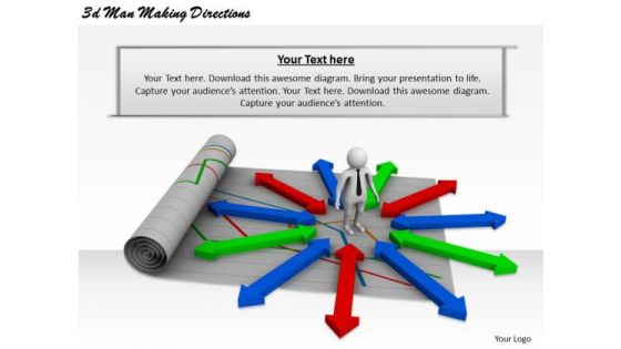 Business Strategy 3d Man Making Directions Basic Concepts