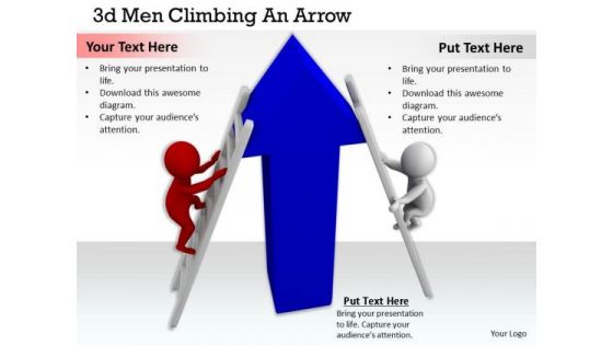 Business Strategy 3d Men Climbing An Arrow Concept Statement