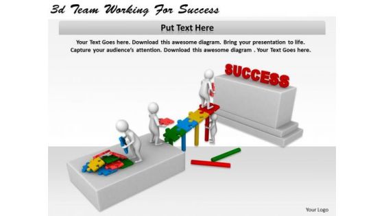 Business Strategy 3d Team Working For Success Basic Concepts