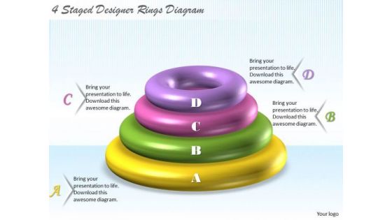 Business Strategy 4 Staged Designer Rings Diagram Strategic Plan Outline Template