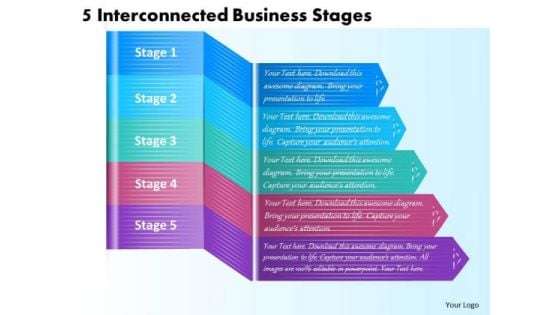 Business Strategy 5 Interconnected Stages Strategic Plan Example Ppt Slide