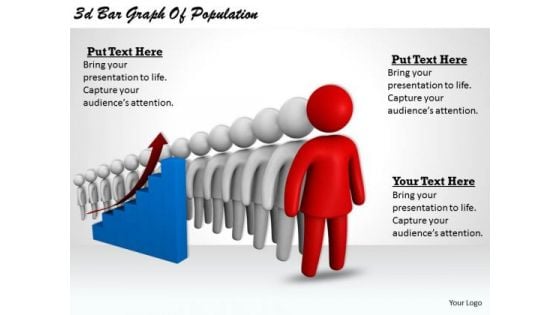 Business Strategy And Policy 3d Bar Graph Of Population Character Models