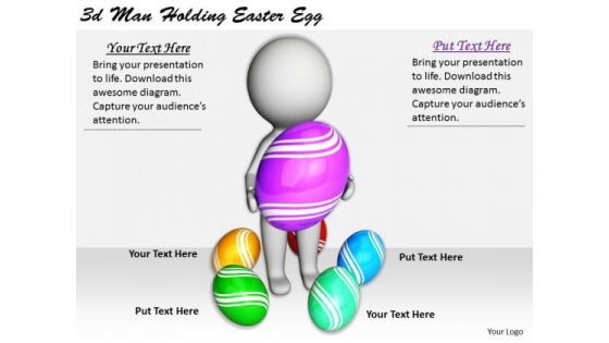 Business Strategy And Policy 3d Man Holding Easter Egg Concepts