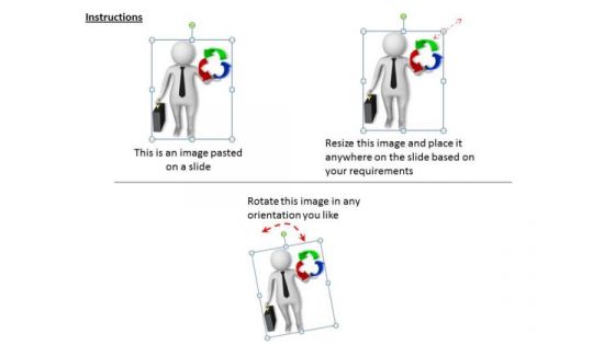 Business Strategy And Policy 3d Man With Recycle Icon Characters