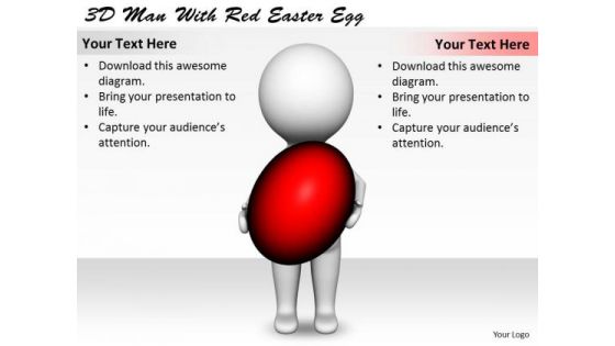 Business Strategy And Policy 3d Man With Red Easter Egg Character Modeling