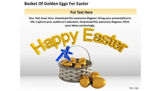 Business Strategy And Policy Basket Of Golden Eggs For Easter Icons