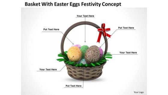 Business Strategy And Policy Basket With Easter Eggs Festivity Concept Image