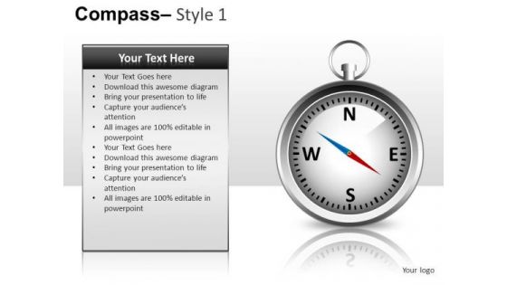 Business Strategy Compass 1 PowerPoint Slides And Ppt Diagram Templates