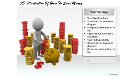 Business Strategy Concepts 3d Illustration Of How To Save Money Basic