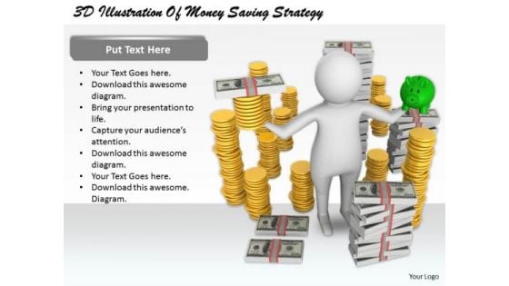 Business Strategy Concepts 3d Illustration Of Money Saving Basic