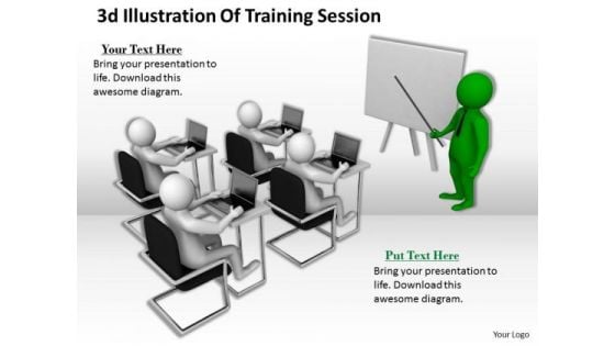 Business Strategy Concepts 3d Illustration Of Training Session