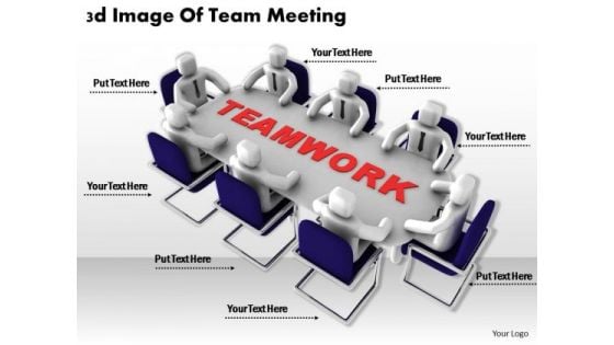 Business Strategy Concepts 3d Image Of Team Meeting Characters