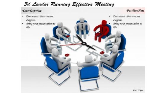 Business Strategy Concepts 3d Leader Running Effective Meeting