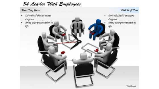 Business Strategy Concepts 3d Leader With Employees Business Strategy Concepts 3d Leader With Employees