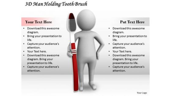 Business Strategy Concepts 3d Man Holding Tooth Brush