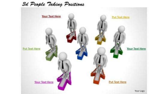 Business Strategy Concepts 3d People Taking Positions Adaptable