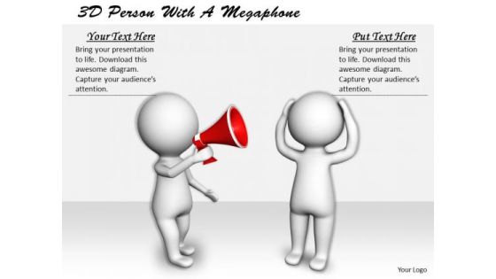 Business Strategy Concepts 3d Person With Megaphone Character