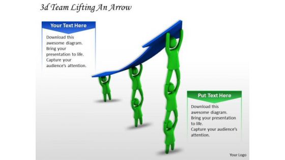 Business Strategy Concepts 3d Team Lifting An Arrow Basic